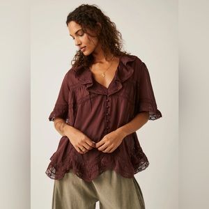 free people isn’t she lovely tunic chocolate brown